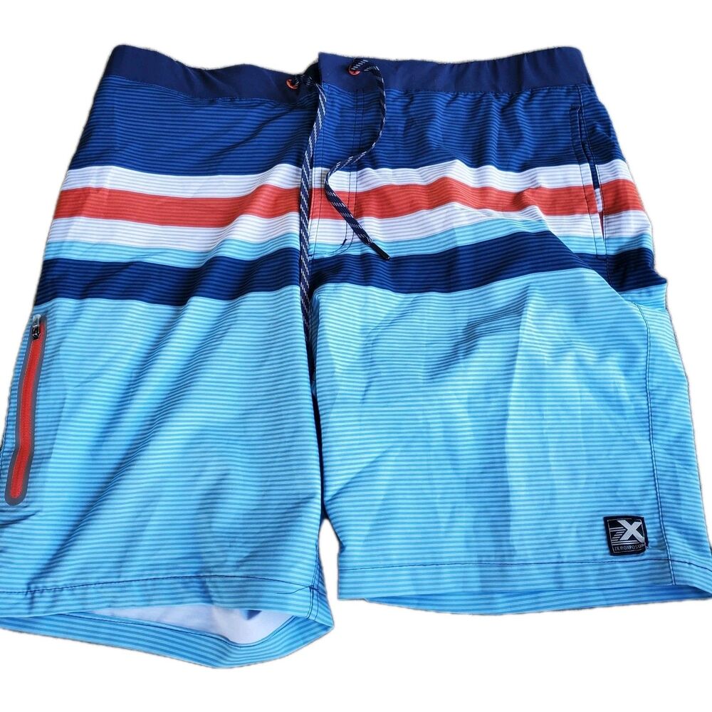 ZeroXposur Mens Swim Trunk Pockets Multicolor Board Shorts Size Large
